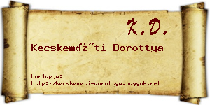 Kecskeméti Dorottya névjegykártya
