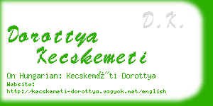 dorottya kecskemeti business card